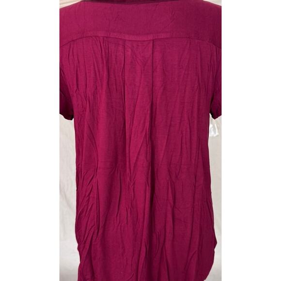 Alfani Large NEW NWT Malbec Purple Red Short Sleeve Top TShirt - Picture 8 of 9
